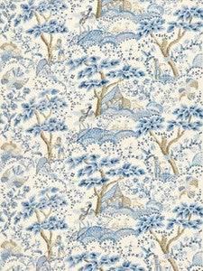 Scalamandre Fabric Kelmescott Hand Block Print Porcelain SC165900001