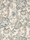 Scalamandre Fabric Cumbria Hand Block Print Aquamarine On Ivory SC166030001