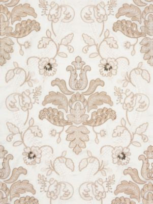 Isabella Embroidery Champagne SC270330001 by Scalamandre Designer Fabric ORIANA 50% LINEN 27% VISCOSE 16% SPUN VISCOSE, 7% SPUN POLYESTER INDIA LIGHT DUTY Horizontal: 30.375" and Vertical: 24.5" 54 - Swanky Fabrics -