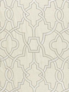 Scalamandre Fabric Damascus Embroidery Alabaster SC270730001