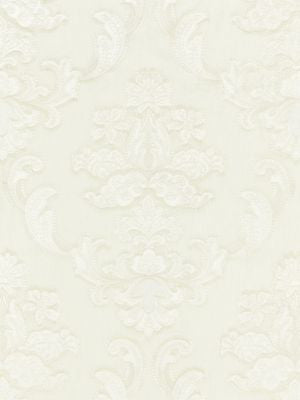 Cornelia Damask Embroidery Ivory SC271600001 by Scalamandre Designer Fabric NORDEN 50% LINEN 40% VISCOSE 10% COTTON INDIA LIGHT DUTY Horizontal: 30.5" and Vertical: 25" 50 - Swanky Fabrics -
