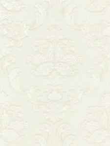 Scalamandre Fabric Cornelia Damask Embroidery Ivory SC271600001