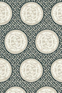 Scalamandre Fabric Dragon'S Fret Embroidery Black & Tan SC272150001
