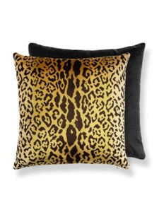 Scalamandre Pillow Leopardo Velvet   22 X 22 - Gold & Black Black SCALEOPPILL0001