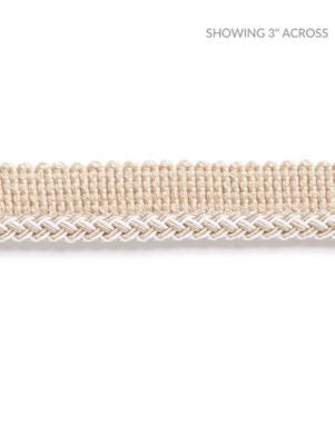 Georgica Braided Cord Linen SCC3030001 by Scalamandre Designer Trim HAMPTONS TRIMMINGS 38% ACETATE 29% VISCOSE 27% ACRYLIC, 6% COTTON ITALY LIGHT DUTY Horizontal: and Vertical: 0.25 - Swanky Fabrics -