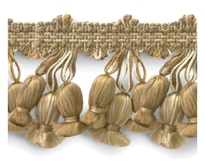 Newport Tassel Fringe - Silk White, Fawn, Taupe SCFT11030001 by Scalamandre Designer Trim