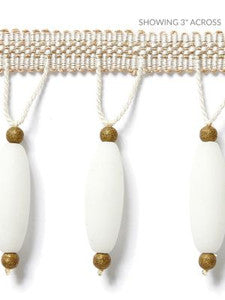 Scalamandre Trim Vionnet Beaded Fringe Alabaster SCFX15010001