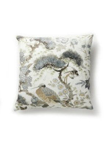 Scalamandre Pillow Shenyang Linen Print   22 X 22 - Parchment SCSHENPILL0001