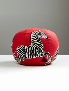 Scalamandre Pillow Zebras   12 Dia - Masai Red SCSZEBRAPIL0001
