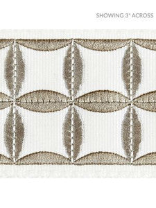 Scalamandre Trim Fiori Embroidered Tape Platinum SCT32880001