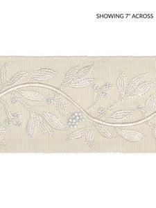 Scalamandre Trim Laurel Embroidered Tape Vellum SCT32920001