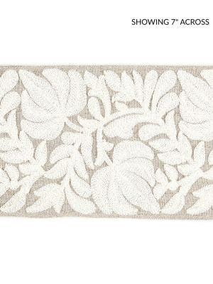Coventry Embroidered Tape Flax SCT32960001 by Scalamandre Designer Trim BOTANICA 70% LINEN 30% SPUN VISCOSE INDIA LIGHT DUTY Horizontal: and Vertical: 5 - Swanky Fabrics -