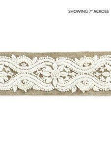 Scalamandre Trim Linnea Embroidered Tape Flax SCT32980001