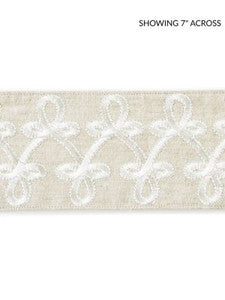 Scalamandre Trim Empress Embroidered Tape Linen SCT33210001