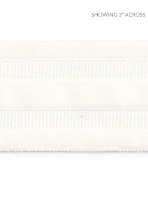Runway Velvet Tape Snow SCT33250001 by Scalamandre Designer Trim PACIFICA 80% VISCOSE 20% POLYAMIDE GERMANY LIGHT DUTY Horizontal: 0" and Vertical: 2.25 - Swanky Fabrics -