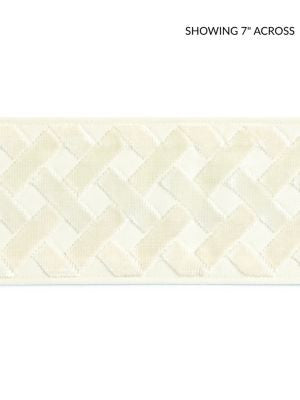 Parquet Velvet Tape Bechamel SCT33260001 by Scalamandre Designer Trim PACIFICA 50% VISCOSE 50% COTTON INDIA MEDIUM DUTY Horizontal: 1.5" and Vertical: 3.75 - Swanky Fabrics -