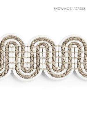 Serpentine Braid Linen SCV12460001 by Scalamandre Designer Trim ISOLA INDOOR / OUTDOOR 90% POLYOLEFIN 10% NYLON UNITED KINGDOM HEAVY DUTY Horizontal: 1.125" and Vertical: 1.75 - Swanky Fabrics -