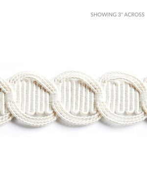 Crescent Braid Frost SCV12480001 by Scalamandre Designer Trim NOVANTA PASSEMENTERIE 56% FIBRANNE 28% COTTON 16% RAYON CHINA LIGHT DUTY Horizontal: 0.875" and Vertical: 0" 1.25 - Swanky Fabrics -