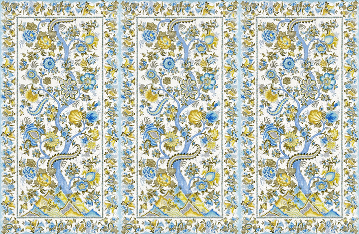 Metropolitan Palampore Mural Sky And Sunlight SCWP885670001 by Scalamandre Designer Wallpaper