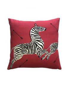 Scalamandre Pillow Zebras Outdoor   22 X 22 - Masai Red SCZEBRAOUT0001