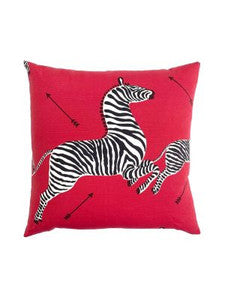 Scalamandre Pillow Zebras   22 X 22 - Masai Red SCZEBRAPILL0001