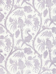Scalamandre Fabric Balinese Peacock Linen Print Lavender SC165750002