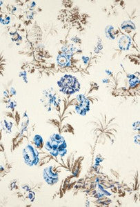 Scalamandre Fabric Somerset Linen Print Porcelain SC165840002