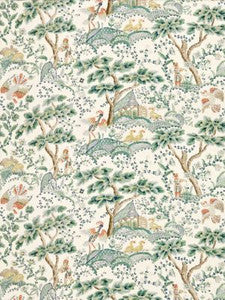 Scalamandre Fabric Kelmescott Hand Block Print Leaf On Ivory SC165900002