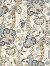 Scalamandre Fabric Cumbria Hand Block Print Smoke On Ivory SC166030002