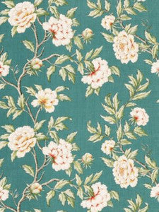 Scalamandre Fabric Peonia Linen Print Emerald Isle SC166160002