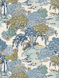 Scalamandre Fabric Sea Of Trees Print Blue Ridge SC166270002