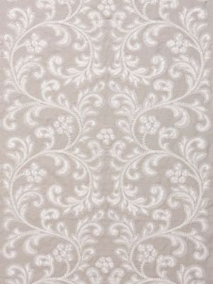 Chiara Embroidery Pearl Grey SC270290002 by Scalamandre Designer Fabric ORIANA 60% LINEN 40% COTTON INDIA LIGHT DUTY Horizontal: 15" and Vertical: 24" 53 - Swanky Fabrics -