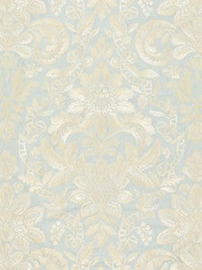 Scalamandre Fabric Elizabeth Damask Embroidery Aquamarine SC270860002