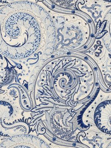 Scalamandre Fabric Malabar Paisley Embroidery Porcelain SC271240002