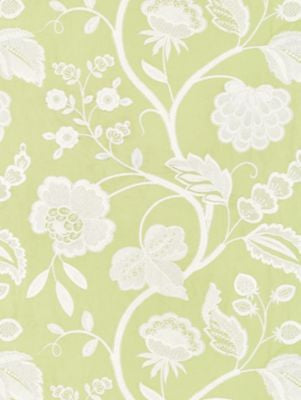 Kensington Embroidery Celery SC271510002 by Scalamandre Designer Fabric BOTANICA 50% POLYESTER 30% LINEN 20% COTTON INDIA LIGHT DUTY Horizontal: 30.375" and Vertical: 24.75" 51 - Swanky Fabrics -