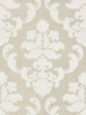 Cornelia Damask Embroidery Flax SC271600002 by Scalamandre Designer Fabric NORDEN 50% LINEN 40% VISCOSE 10% COTTON INDIA LIGHT DUTY Horizontal: 30.5" and Vertical: 25" 50 - Swanky Fabrics -