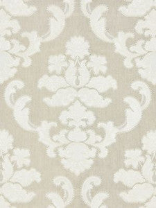 Scalamandre Fabric Cornelia Damask Embroidery Flax SC271600002