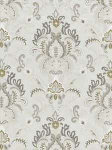 Scalamandre Fabric Ava Damask Embroidery Mineral SC271640002