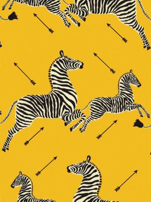 Zebras | Outdoor Yellow SC363780002 by Scalamandre Designer Fabric ZEBRAS 100% SOLUTION DYED POLYESTER ITALY HEAVY DUTY Horizontal: 39.25" and Vertical: 27.5" 55.5 - Swanky Fabrics -