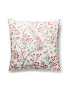 Scalamandre Pillow Anissa Print   22 X 22 - Coral Spice SCANISPILL0002
