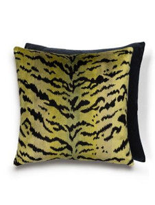 Scalamandre Pillow TigreVelvet   22 X 22 - Greens & Black Black SCATIGRPILL0002