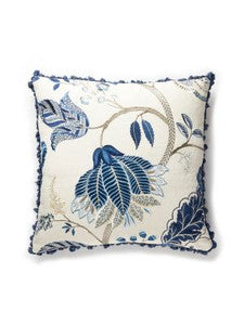 Scalamandre Pillow Palampore Embroidery   22 X 22 - Porcelain SCPALAPILL0002
