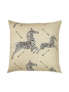 Scalamandre Pillow Dazzle Of Zebras   22 X 22 - Tan SCRZEBRAPIL0002