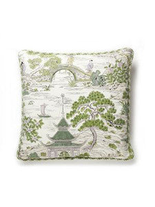Scalamandre Pillow Satomi Hand Block Print   22 X 22 - Lavender & Citron SCSATOPILL0002