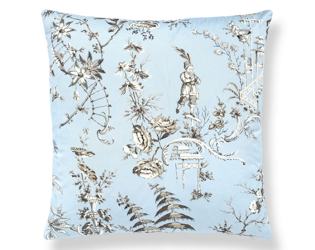 Nanjing Pillow 22 X 22 - Sky SCSDDK165520002 by Scalamandre Designer Pillow