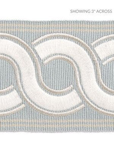 Scalamandre Trim Guilloche Embroidered Tape Mineral SCT32830002