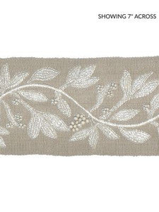 Scalamandre Trim Laurel Embroidered Tape Flax SCT32920002