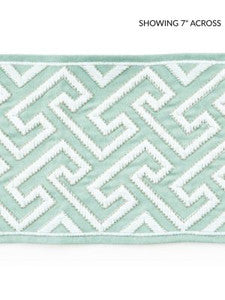 Scalamandre Trim Labyrinth Embroidered Tape Aquamarine SCT33190002