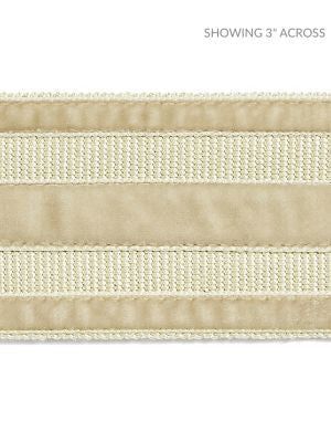 Runway Velvet Tape Light Camel SCT33250002 by Scalamandre Designer Trim PACIFICA 80% VISCOSE 20% POLYAMIDE GERMANY LIGHT DUTY Horizontal: 0" and Vertical: 2.25 - Swanky Fabrics -