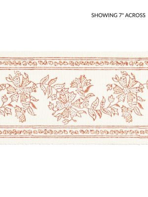 Citra Block Print Tape Coral Spice SCT33270002 by Scalamandre Designer Trim PACIFICA 100% COTTON INDIA MEDIUM DUTY Horizontal: 5" and Vertical: 0" 4 - Swanky Fabrics -